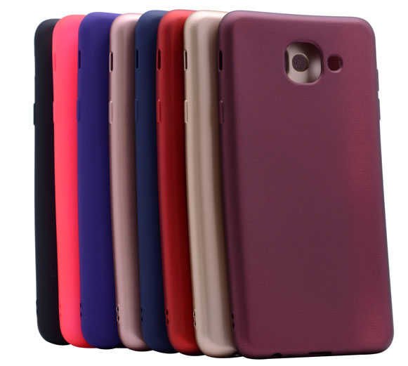 Samsung Galaxy J7 Max Kılıf Yumuşak Dokulu Soft Esnek İnce Mat Renkli Silikon Kapak (PREMİER) Gold