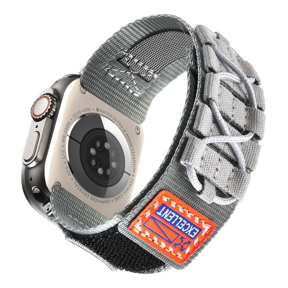 Apple Watch Ultra 49mm HEPTEKİLETİŞİM KRD-112 Orbital Örgülü Halat Tasarımlı Naylon Kumaş Hasır Kordon