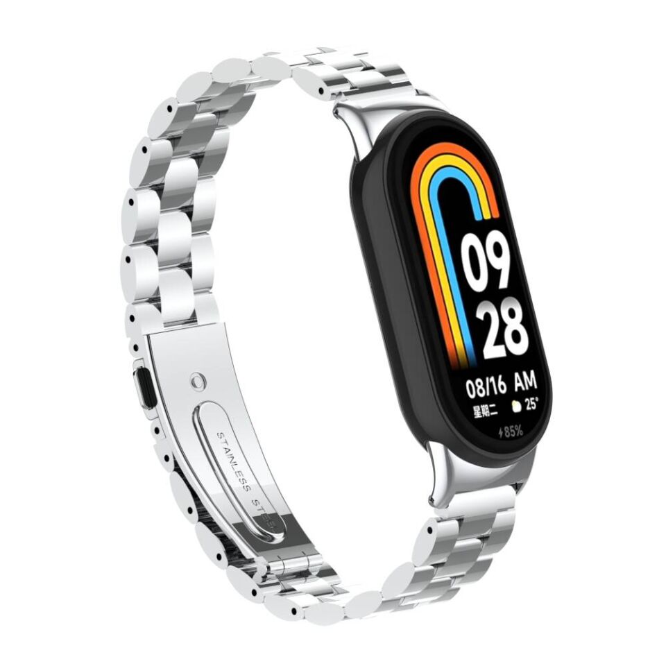 Xiaomi Mi Band 9 Metal Kordon Paslanmaz Çelik Tasarım (KRD-04) Rose Gold