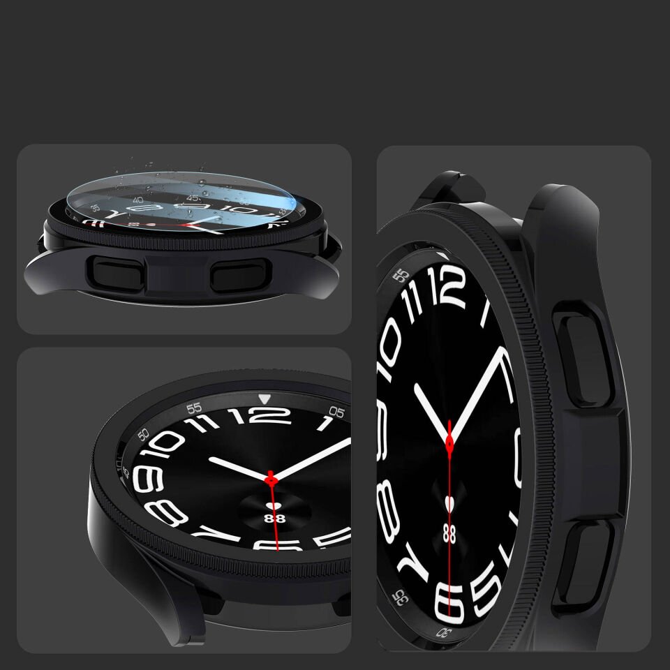 Samsung Galaxy Watch 6 Classic 43mm Sert PC Kasa ve Ekran Koruyucu HEPTEKİLETİŞİM Watch Gard 29