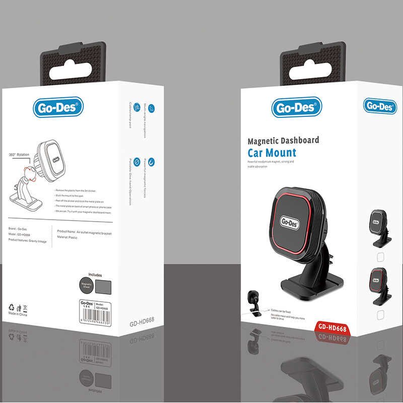 Go Des GD-HD668 Magnetik Araç Telefon Tutucu Siyah-Kırmızı