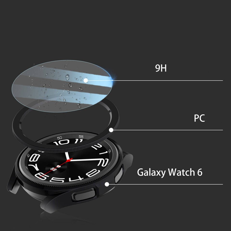 Samsung Galaxy Watch 6 Classic 47mm Sert PC Kasa ve Ekran Koruyucu HEPTEKİLETİŞİM Watch Gard 29