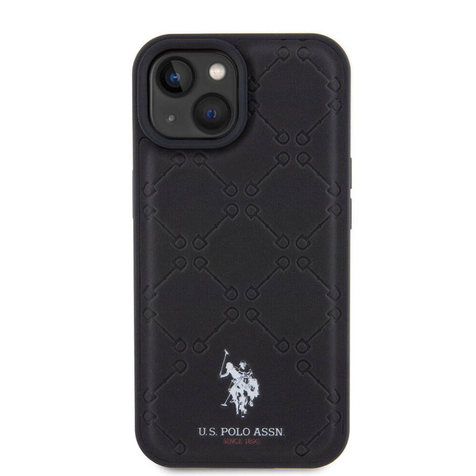 Apple iPhone 15 Plus Kılıf U.S. Polo Assn. Orjinal Lisanslı HS Desenli Baskı Logolu Suni Deri Kapak