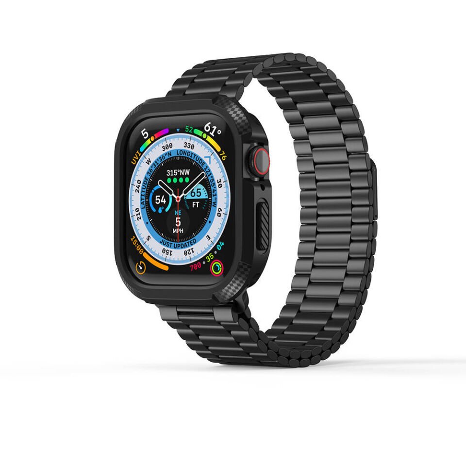 Apple Watch 10 42mm Kılıf Kasa Sert PC + Silikon Koruyucu Kapak (Gard 17) Şeffaf