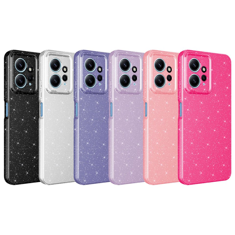 Xiaomi Redmi Note 12 4G Kılıf Kamera Korumalı Simli Renkli Parlak Silikon Kapak (Koton) Gri