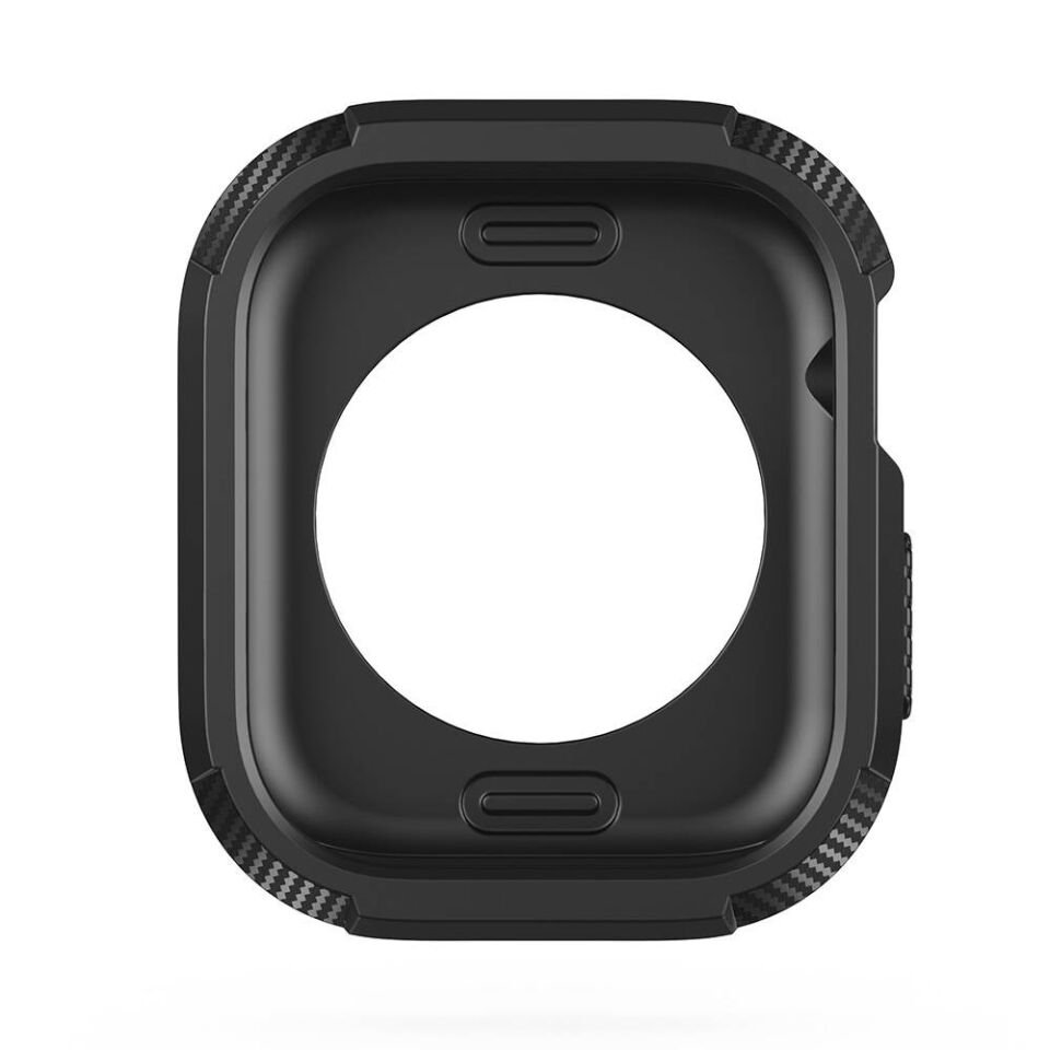 Apple Watch 10 42mm Kılıf Kasa Sert PC + Silikon Koruyucu Kapak (Gard 17) Siyah