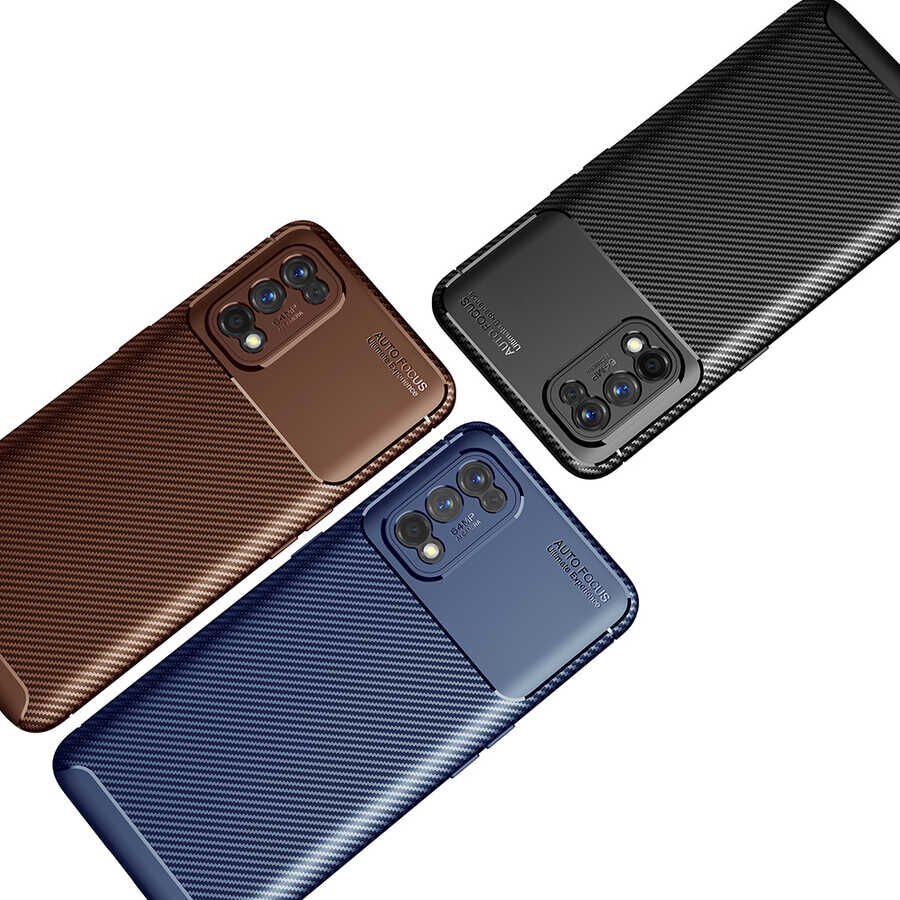 Realme 7 Pro Kılıf Kamera Çıkıntılı Karbon Fiber Dokulu Renk Atmaz Kapak (NEGRO) Siyah