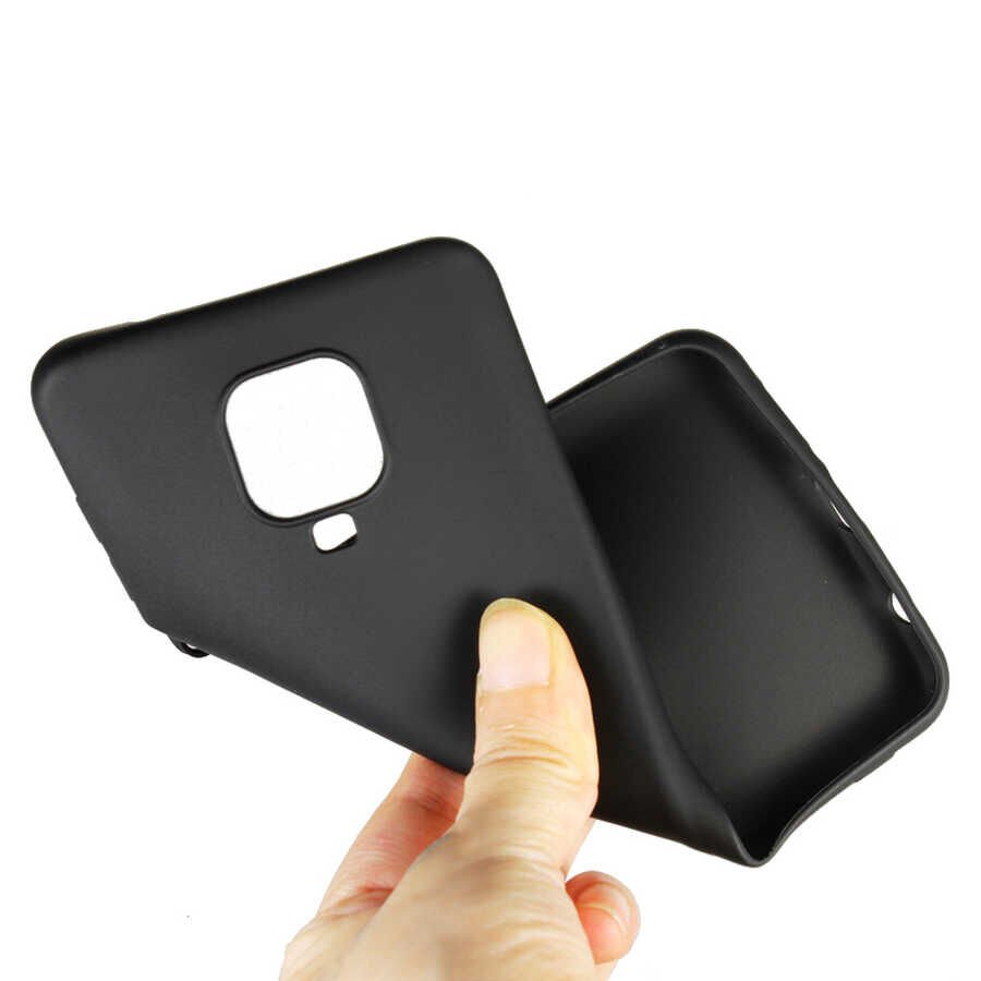 Xiaomi Redmi Note 9S Kılıf Yumuşak Dokulu Soft Esnek İnce Mat Renkli Silikon Kapak (PREMİER) Siyah
