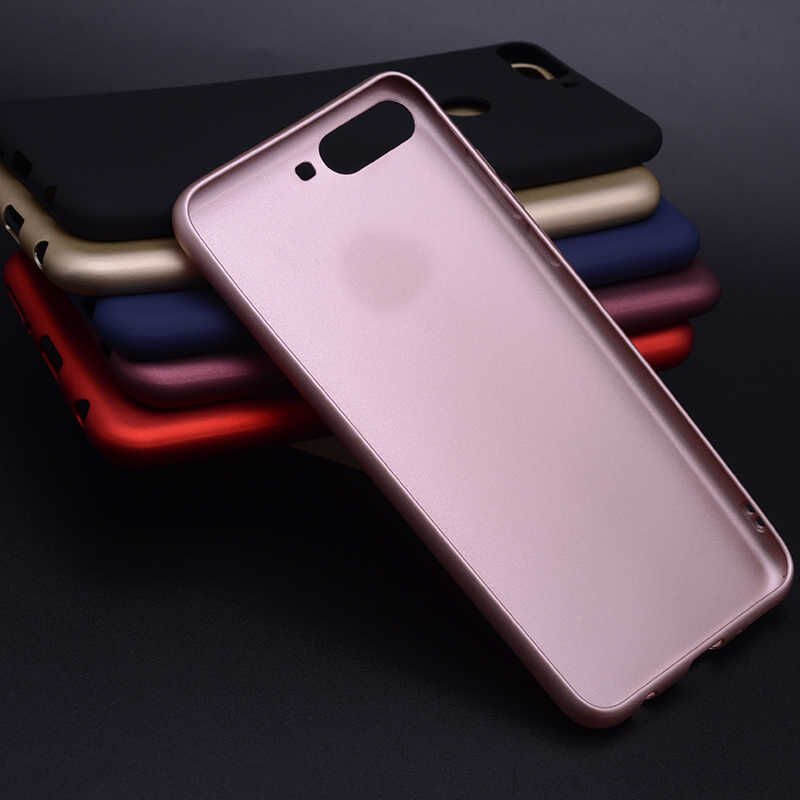 Huawei Y6 2018 Kılıf Yumuşak Dokulu Soft Esnek İnce Mat Renkli Silikon Kapak (PREMİER) Gold