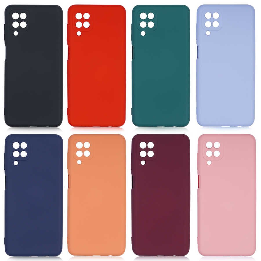 Samsung Galaxy A12 Kadife İç Yüzey Yumuşak Dokulu Kamera Korumalı İnce Kapak (MARA) Pembe Açık