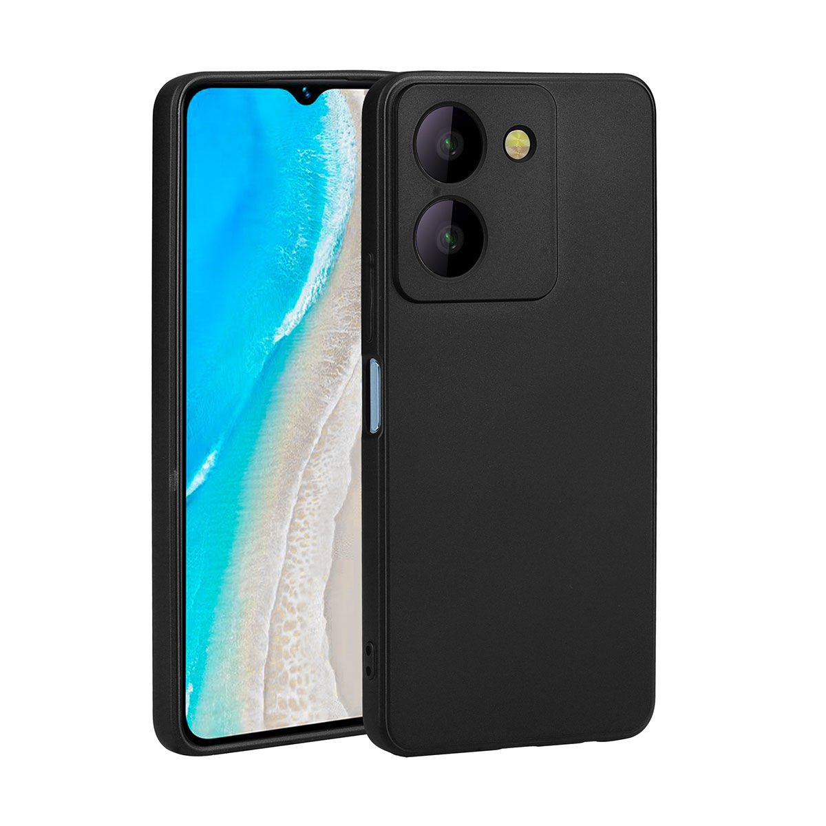 Vivo Y36 4G Kılıf Yumuşak Dokulu Soft İnce Mat Silikon Kapak (PREMİER) Siyah