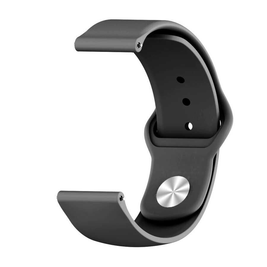 Xiaomi Amazfit Pace (22mm) Silikon Kordon Esnek Malzeme (krd-11) Siyah