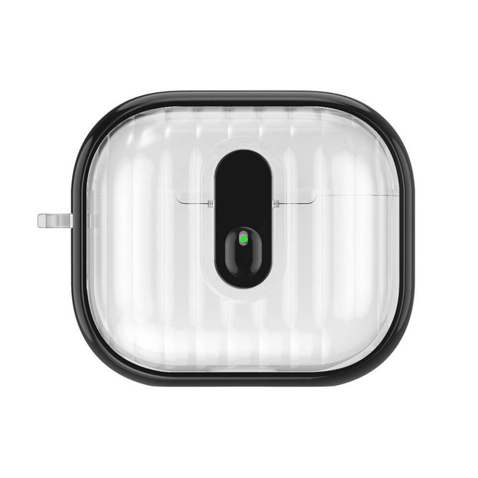Apple Airpods 4 Kılıf Kenarları Renkli Şeffaf Dilimli Silikon Kılıf (Airbag 40) Şeffaf