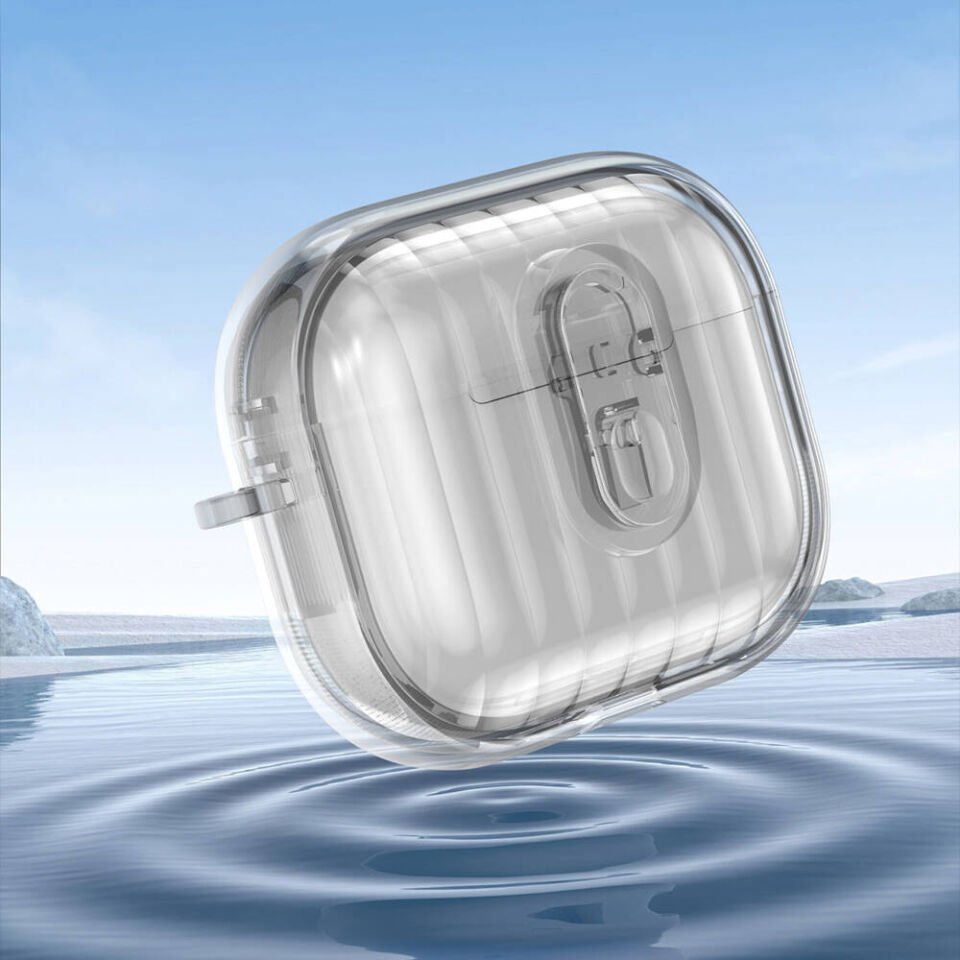 Apple Airpods 4 Kılıf Kenarları Renkli Şeffaf Dilimli Silikon Kılıf (Airbag 40) Şeffaf