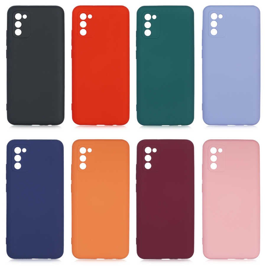 Samsung Galaxy A02S Kadife İç Yüzey Yumuşak Dokulu Kamera Korumalı İnce Kapak (MARA) Lacivert