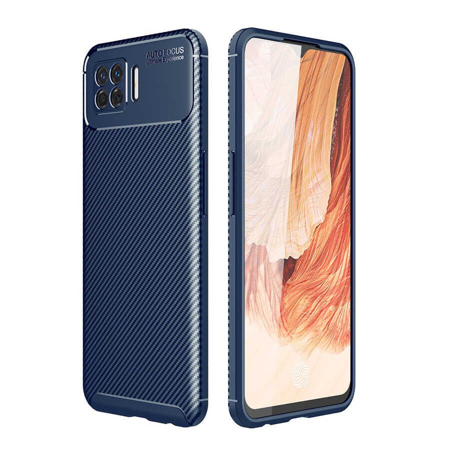 Oppo A73 Kılıf Kamera Çıkıntılı Karbon Fiber Dokulu Renk Atmaz Kapak (NEGRO) Siyah