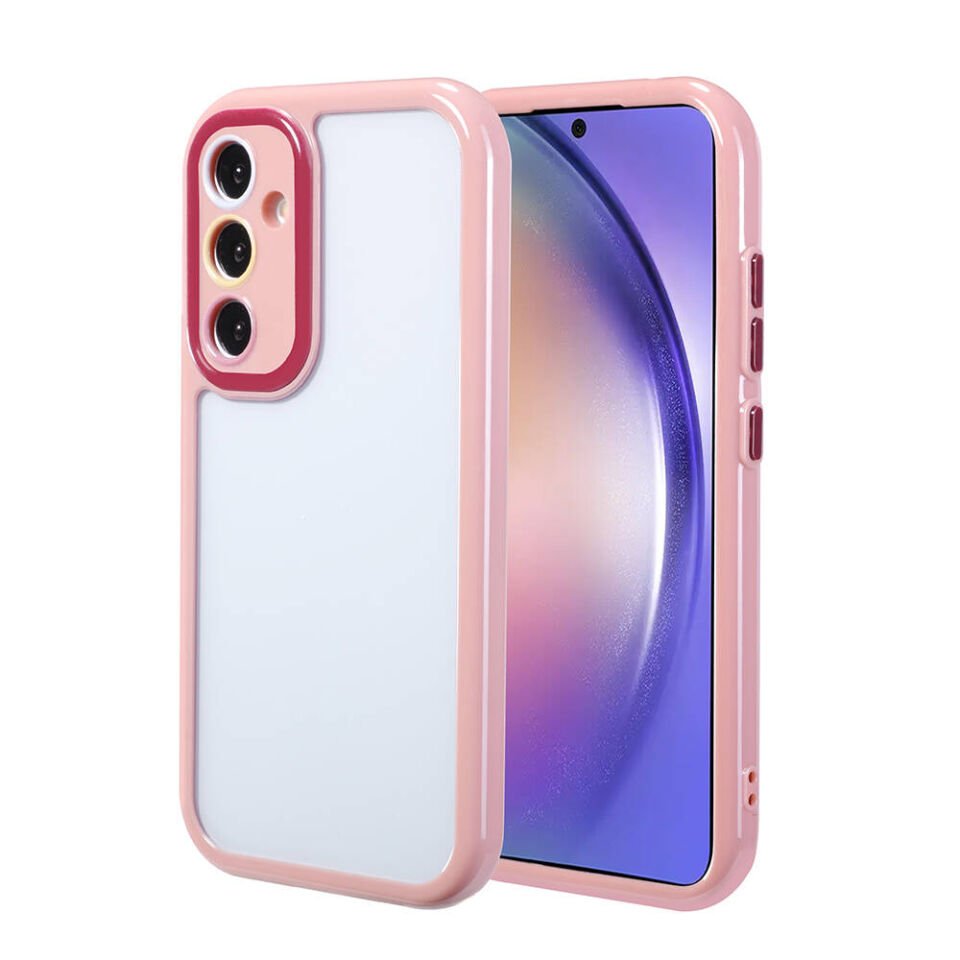 Samsung Galaxy A54 Kılıf Kamera Korumalı Renkli Kenar ve Çerçeve Tasarımlı Kapak (Vitamin) Siyah