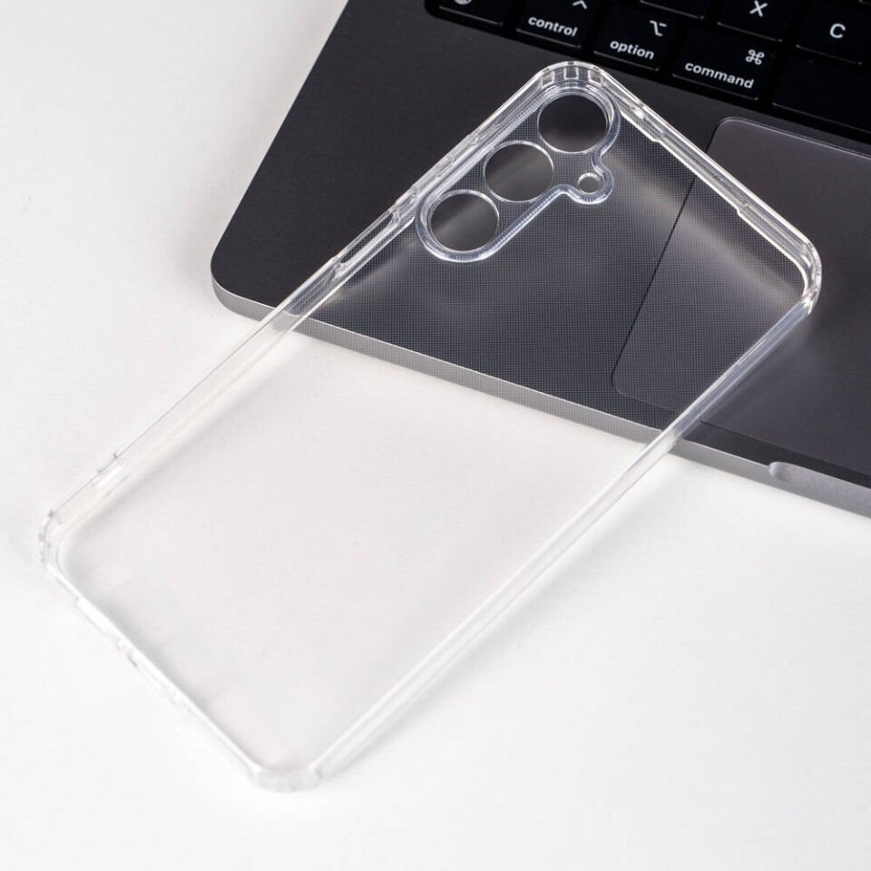 Samsung Galaxy A55 Kılıf Darbe Emici Kamera Korumalı Esnek Şeffaf Silikon Kapak (02-ANTİ) Renksiz