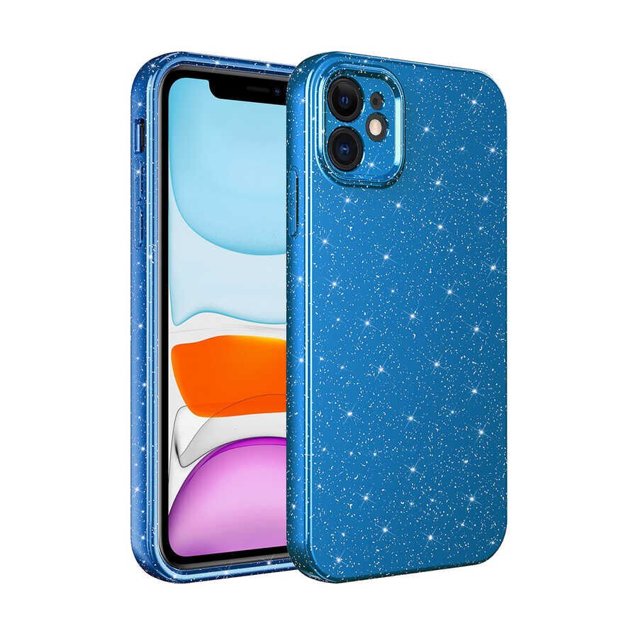 Apple iPhone 11 Kılıf Kamera Korumalı Simli Lüks HEPTEKİLETİŞİM Koton Kapak