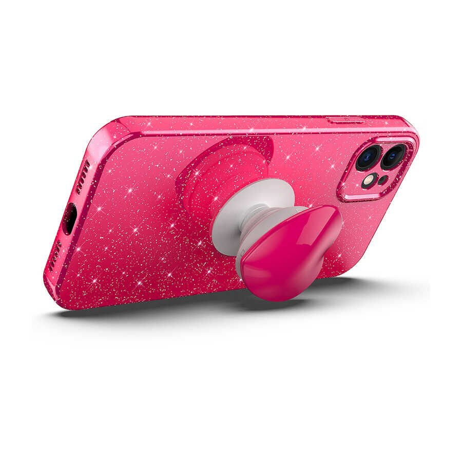 Apple iPhone 11 Kılıf Kamera Korumalı Simli Pop Soketli Lüks HEPTEKİLETİŞİM Koton Soketli Kapak