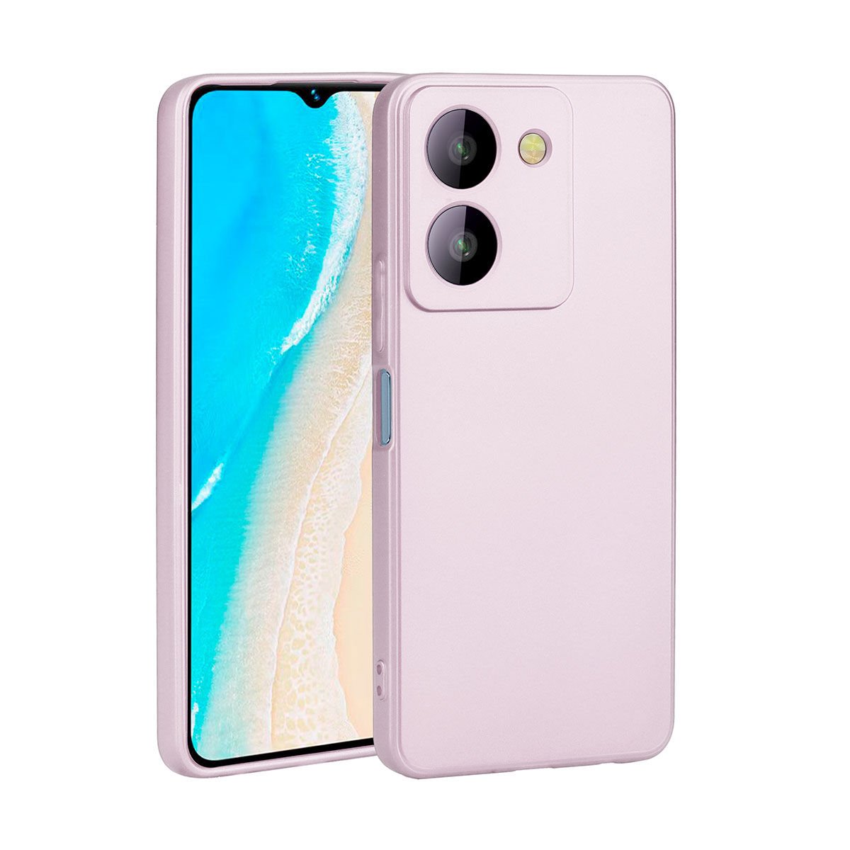 Vivo Y36 4G Kılıf Yumuşak Dokulu Soft İnce Mat Silikon Kapak (PREMİER) Rose Gold