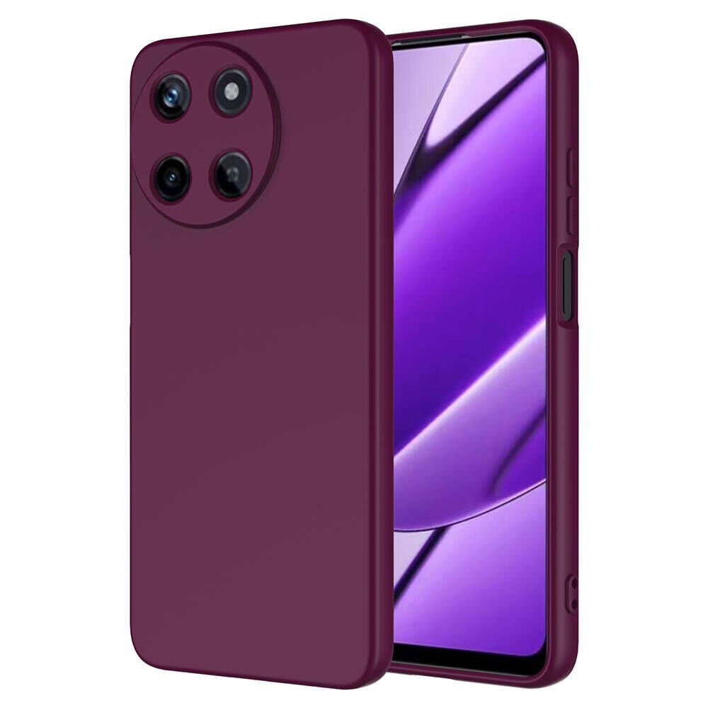 Realme 11 4G Kılıf Kadife İç Yüzey Yumuşak Dokulu Kamera Korumalı Kapak (MARA) Koyu Mor