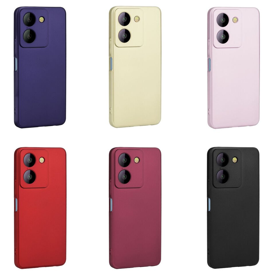 Vivo Y36 4G Kılıf Yumuşak Dokulu Soft İnce Mat Silikon Kapak (PREMİER) Mürdüm