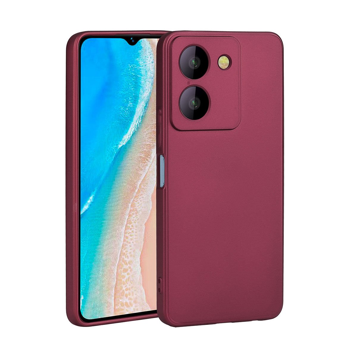 Vivo Y36 4G Kılıf Yumuşak Dokulu Soft İnce Mat Silikon Kapak (PREMİER) Mürdüm