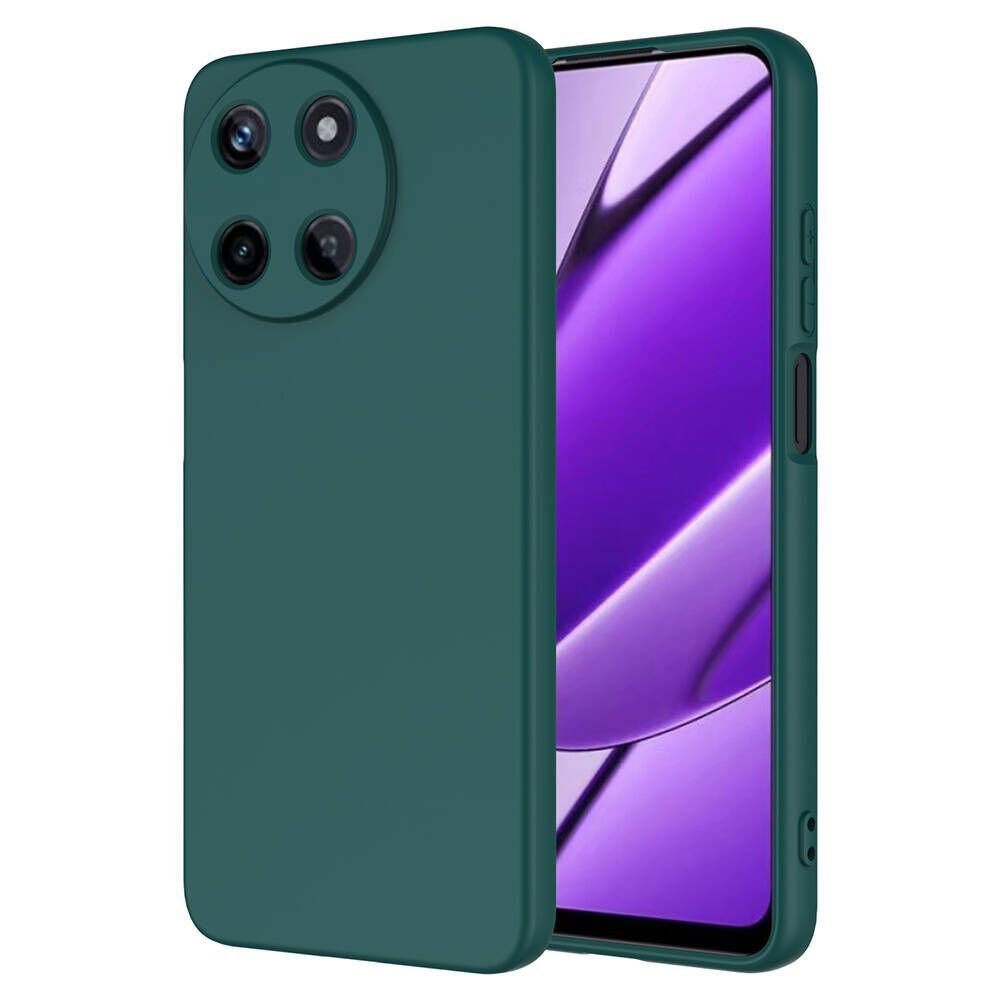 Realme 11 4G Kılıf Kadife İç Yüzey Yumuşak Dokulu Kamera Korumalı Kapak (MARA) Koyu Yeşil