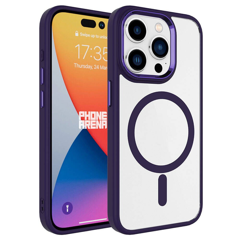 Apple iPhone 15 Pro Kılıf Wireless Şarj Özellikli HEPTEKİLETİŞİM Krom Magsafe Silikon Kapak