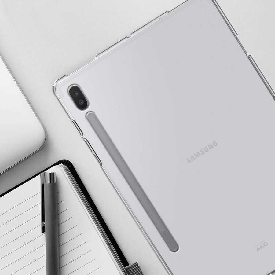 Samsung Galaxy Tab S7 S8 X700 11 inc T870 T875 T877 Şeffaf Silikon Tablet Kılıf (T-SÜPER) Siyah