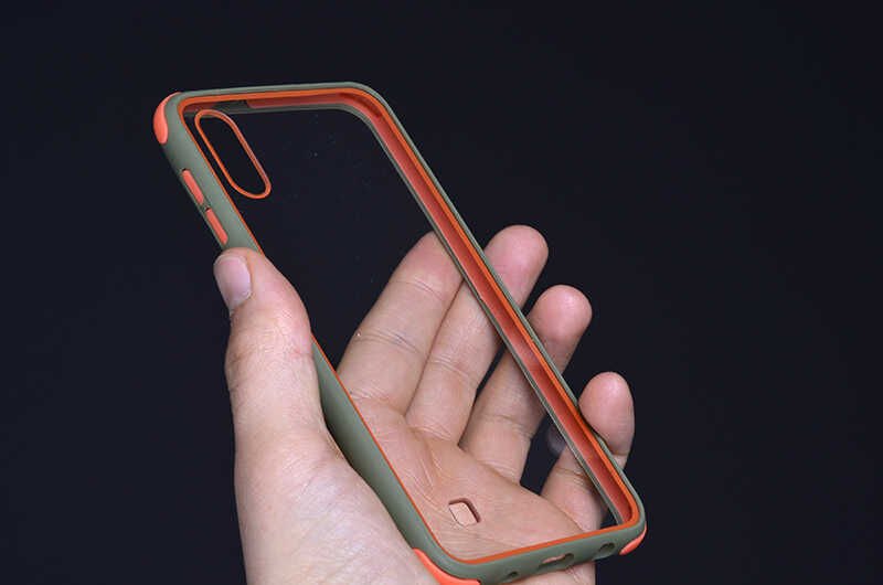 Samsung Galaxy A10 Kılıf Şeffaf Sert Plastik Arka Yüzey Tasarımlı Kapak (TİRON) Lacivert