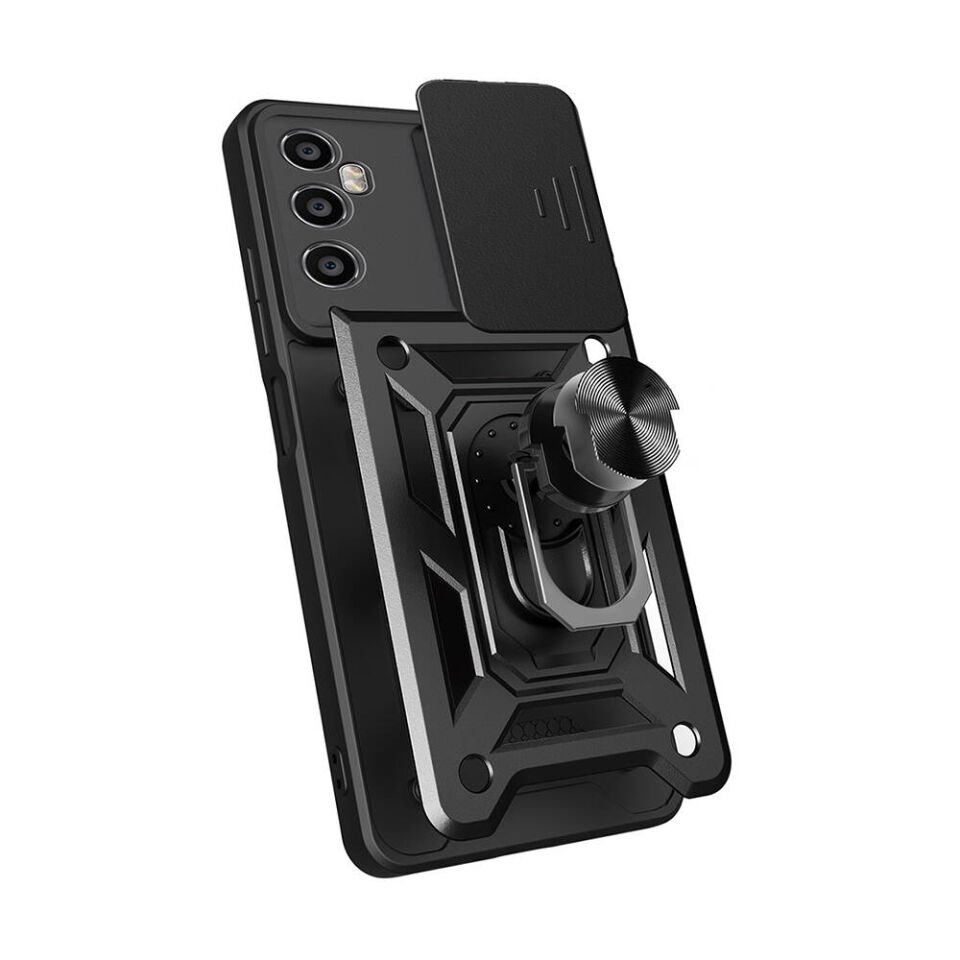 Realme C65 4G Kılıf Magnetik Standlı Kamera Korumalı HEPTEKİLETİŞİM Sürgülü Vega Kapak