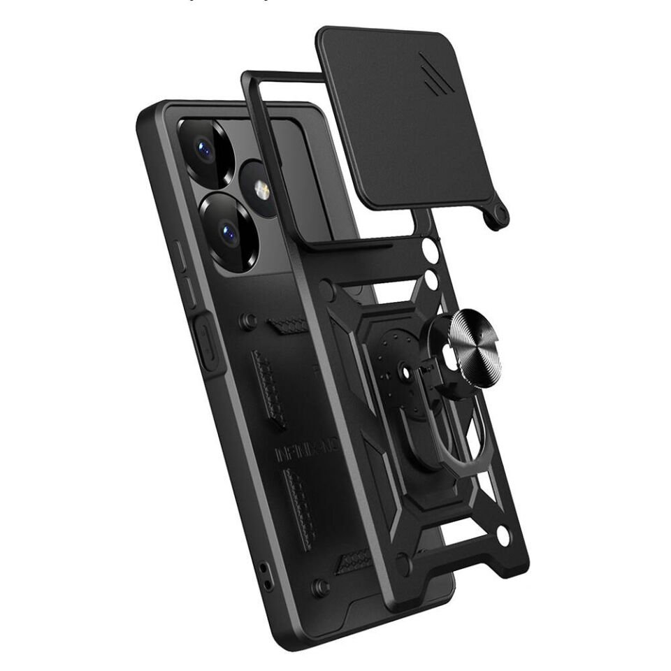 Xiaomi Redmi 13 4G Kılıf Magnetik Standlı Kamera Korumalı HEPTEKİLETİŞİM Sürgülü Vega Kapak