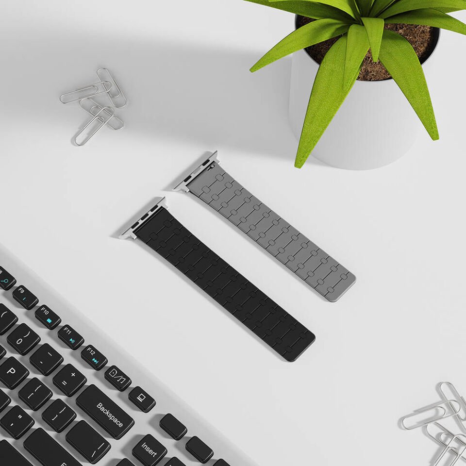 Apple Watch Ultra 49mm HEPTEKİLETİŞİM KRD-111 Çizgili Desenli Silikon Kordon