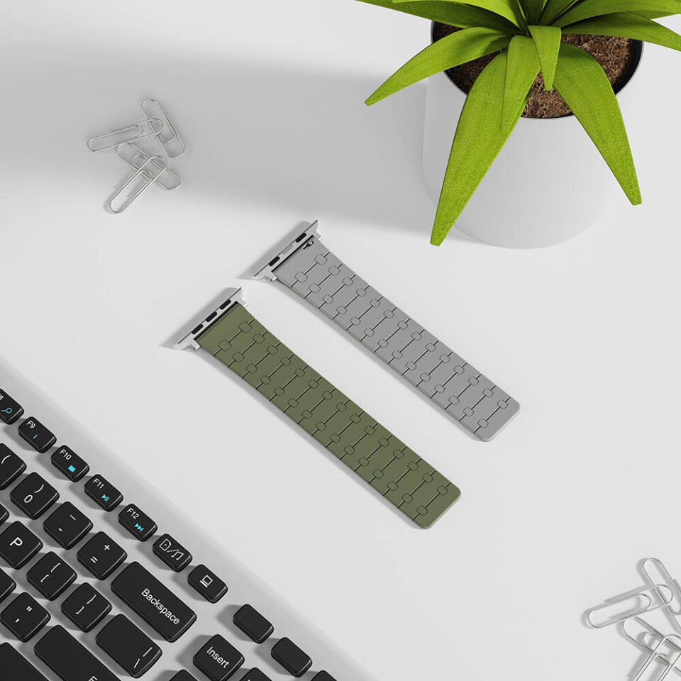 Apple Watch Ultra 49mm HEPTEKİLETİŞİM KRD-111 Çizgili Desenli Silikon Kordon
