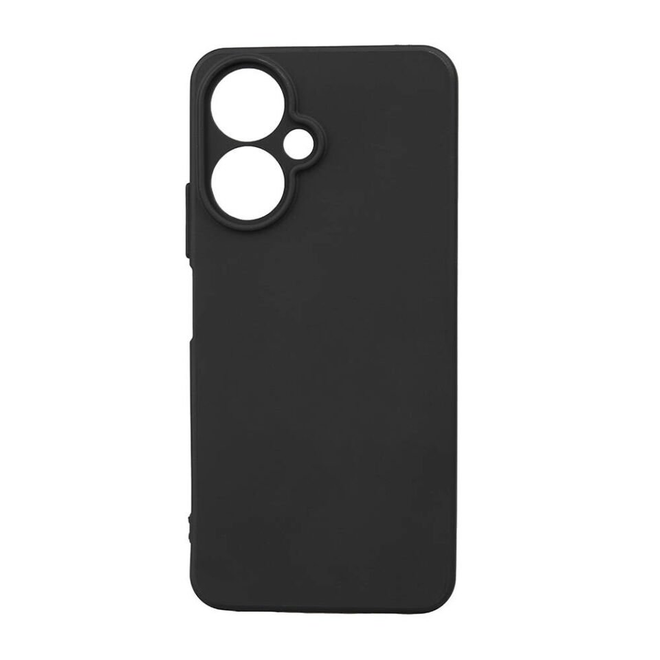Xiaomi Poco M6 5G Kılıf Kamera Korumalı Esnek Renkli Silikon Kapak (Biye) Siyah