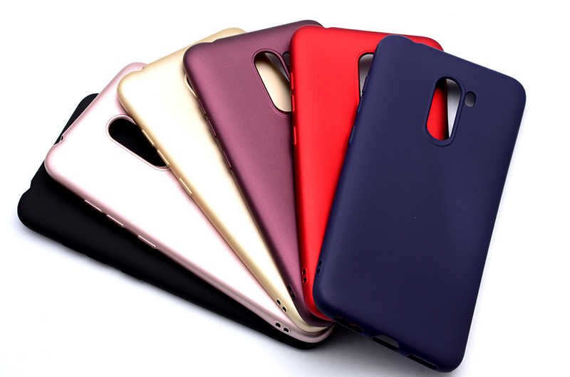 Xiaomi Pocophone F1 Kılıf Yumuşak Dokulu Soft Esnek İnce Mat Renkli Silikon Kapak (PREMİER) Mürdüm