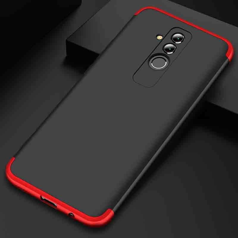 Huawei Mate 20 Lite Kılıf 360 Tam Koruma Ön Ve Arka Sert Mika Kapak Orjinal Ays Gkk Kapak Siyah-Kırmızı