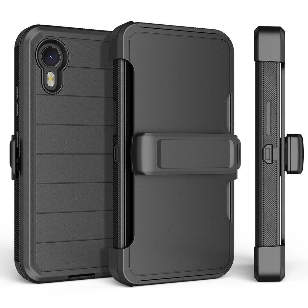 Samsung Galaxy XCover7 Pro Kılıf Mıknatıslı Kadife İç Yüzeyli Kapak (Double Clip) Siyah