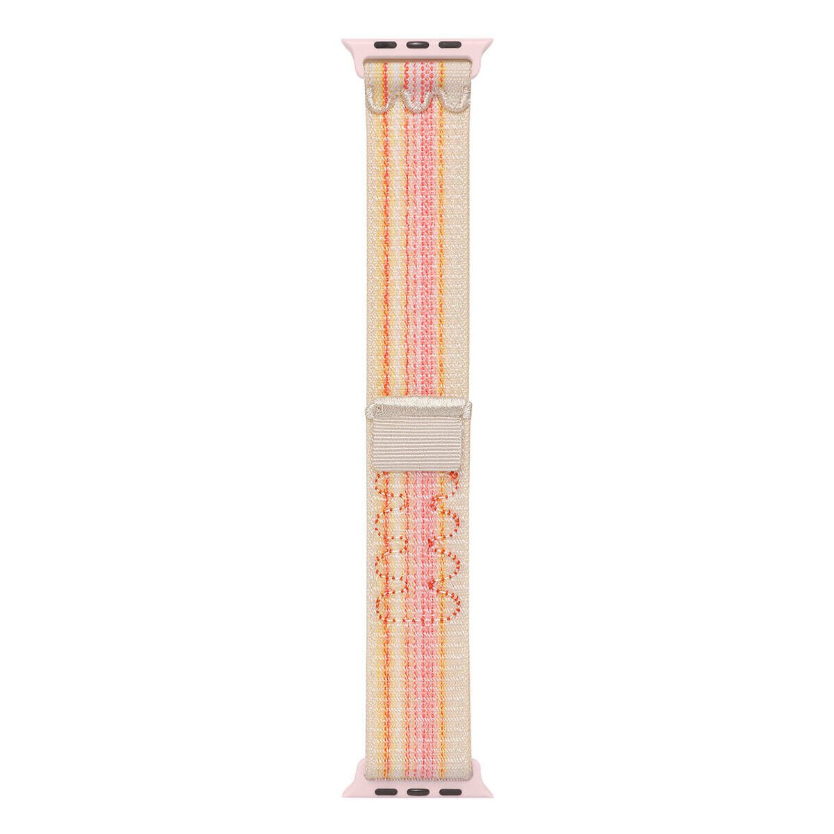 Apple Watch 2/3/4/5/6/7/8/se/nike 38mm 40mm 41mm Hasır Kordon Tasarım (KRD-91) Pembe