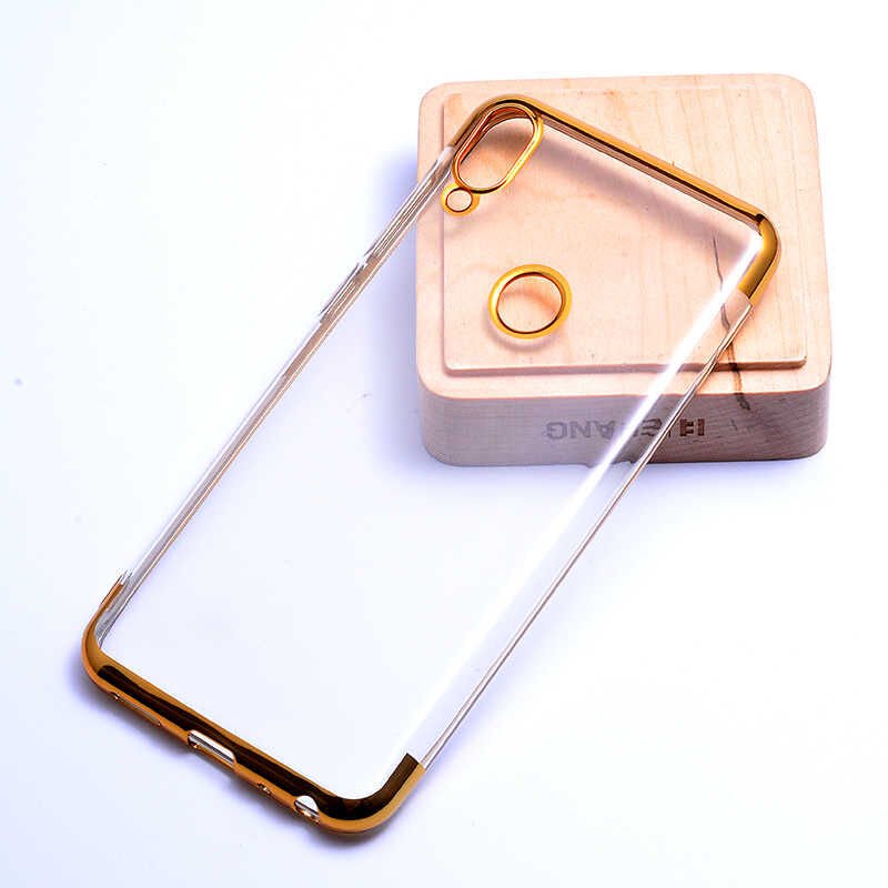 Asus Zenfone Max Pro ZB602KL Kılıf Dört Köşe Renkli Lazer Şeffaf Silikon Kapak (GLİTTER) Rose Gold