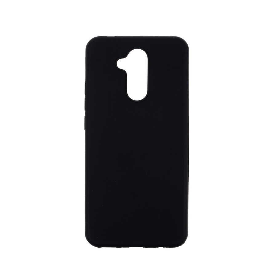 Huawei Mate 20 Lite Kılıf Kamera Korumalı Esnek Renkli Silikon Kapak (Biye) Siyah