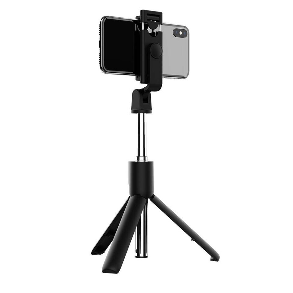 Bluetooth Selfie Özellikli Çok Fonksiyonlu Teleskopik Canlı Yayın Tripod Selfie Çubuğu (S05) Siyah