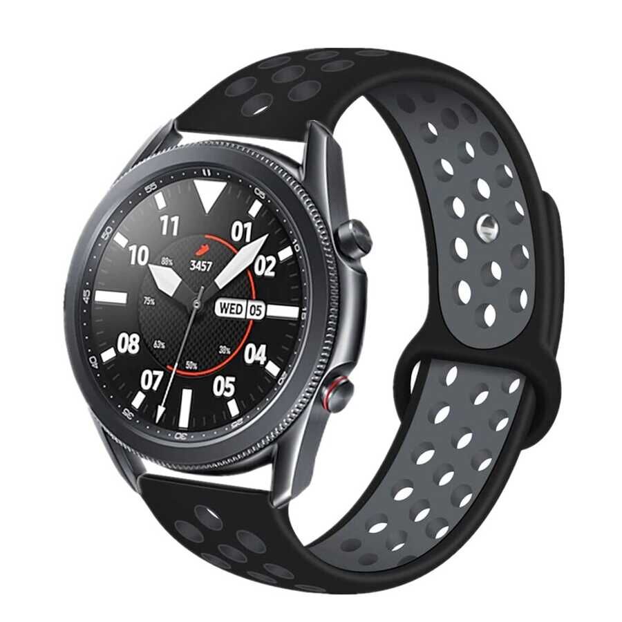 Xiaomi Mi Watch Color 22mm Silikon Kordon Kayış Tasarım (KRD-02) Turkuaz-Mavi