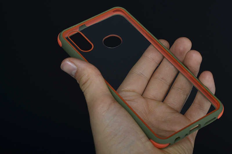 Samsung Galaxy A10S Kılıf Şeffaf Sert Plastik Arka Yüzey Tasarımlı Kapak (TİRON) Koyu Yeşil