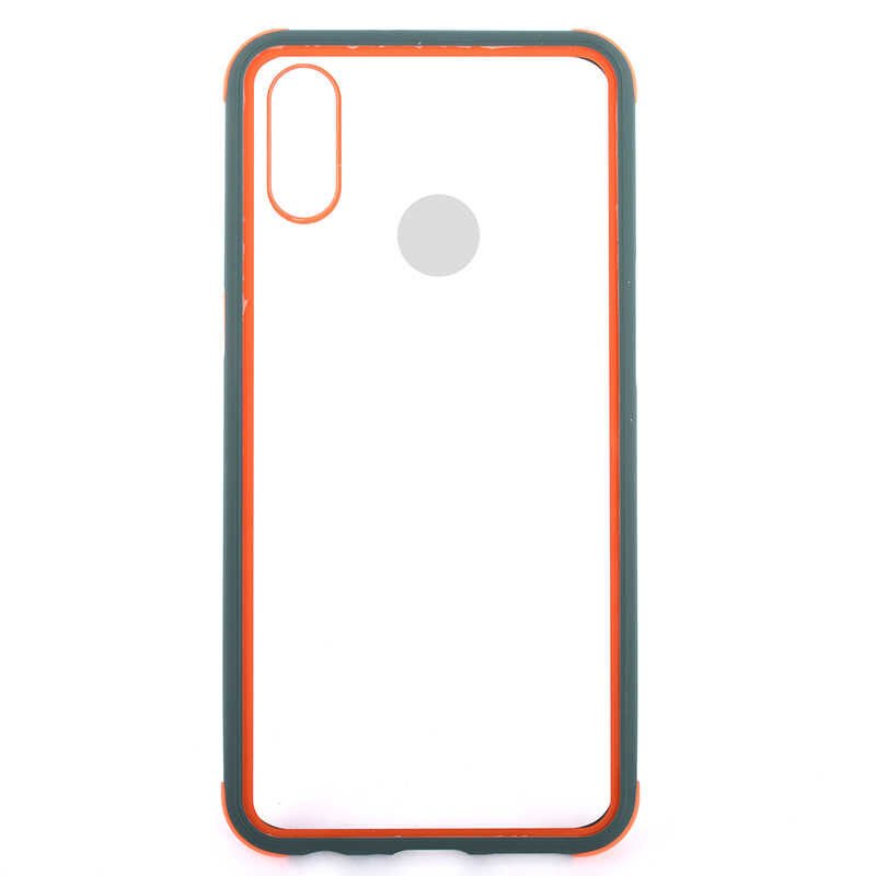 Samsung Galaxy A10S Kılıf Şeffaf Sert Plastik Arka Yüzey Tasarımlı Kapak (TİRON) Koyu Yeşil