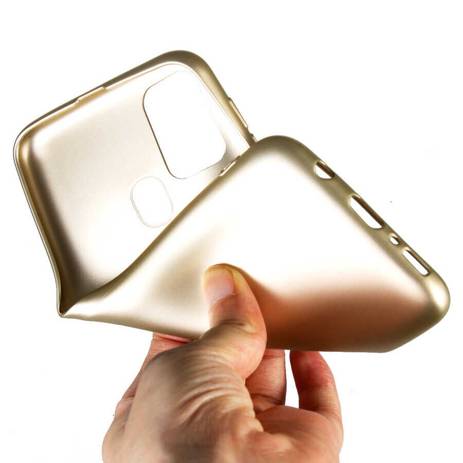 Samsung Galaxy M31 Kılıf Yumuşak Dokulu Soft Esnek İnce Mat Renkli Silikon Kapak (PREMİER) Gold