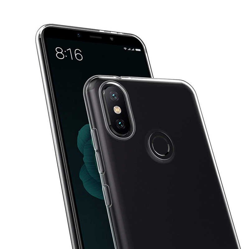 Xiaomi Mi A2 Lite Şeffaf Kılıf Yumuşak İnce Tasarımlı Kapak (SÜPER) Renksiz