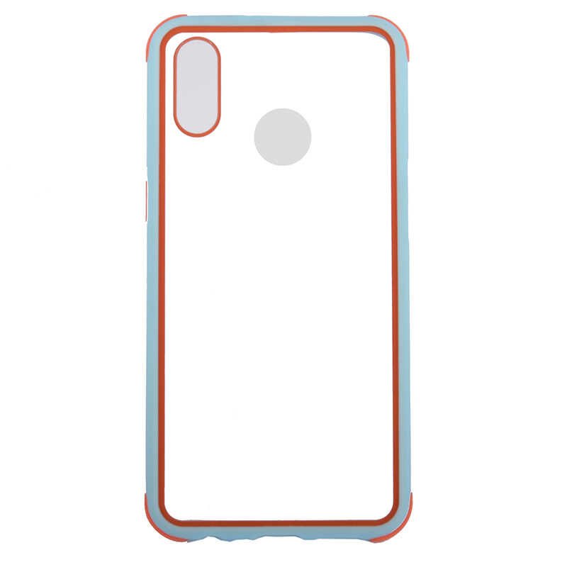Samsung Galaxy A10S Kılıf Şeffaf Sert Plastik Arka Yüzey Tasarımlı Kapak (TİRON) Mavi Açık